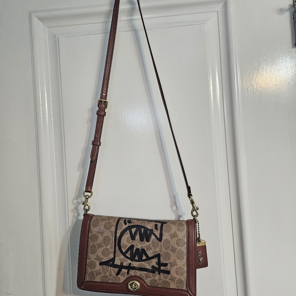 Authentic Rexy Coach Brown Crossbody Bag